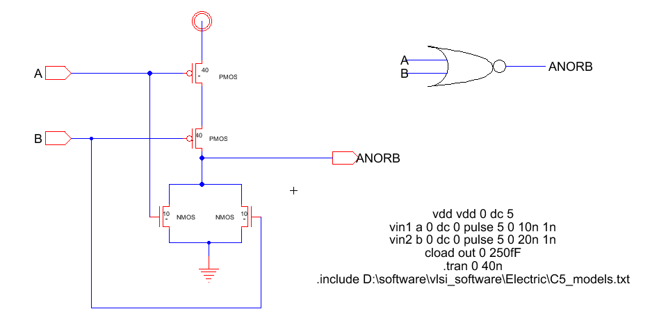 Nor gate Schematic